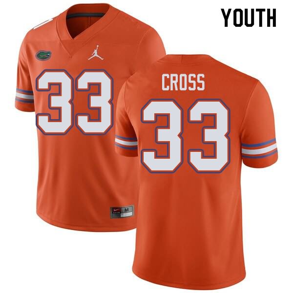 Youth NCAA Florida Gators Daniel Cross #33 Stitched Authentic Jordan Brand Orange College Football Jersey MOJ6065TI